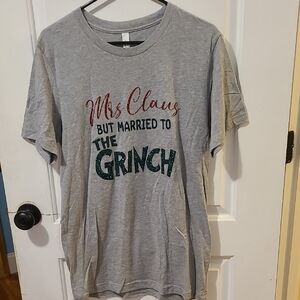 NWOT Bella Canvas T-shirt "Mrs Claus But Married To The Grinch"